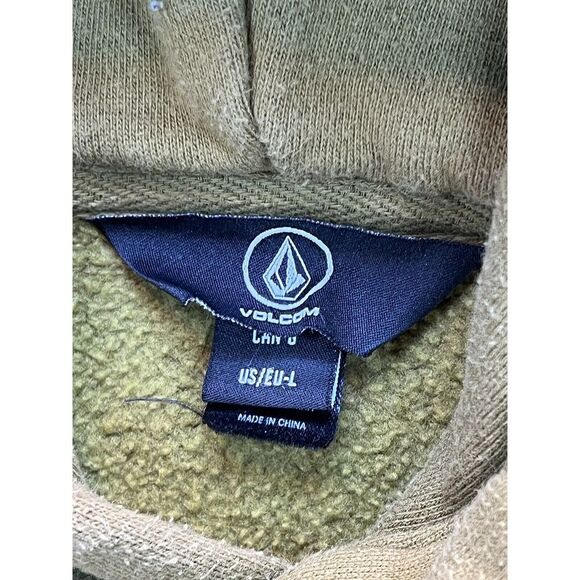 Vintage Volcom Stone Light Brown Hoodie Sweatshirt Mens Sz LG Graphic Print Logo - Picture 4 of 6